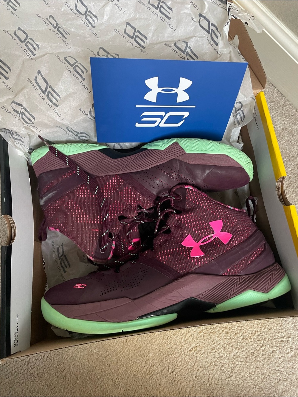 Under Armour Curry 2 GS Black History Month BHM Youth Basketball Sneakers